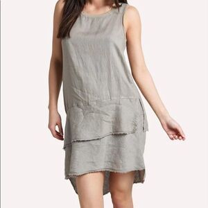 Sz Small Green Dylan Linen Dress